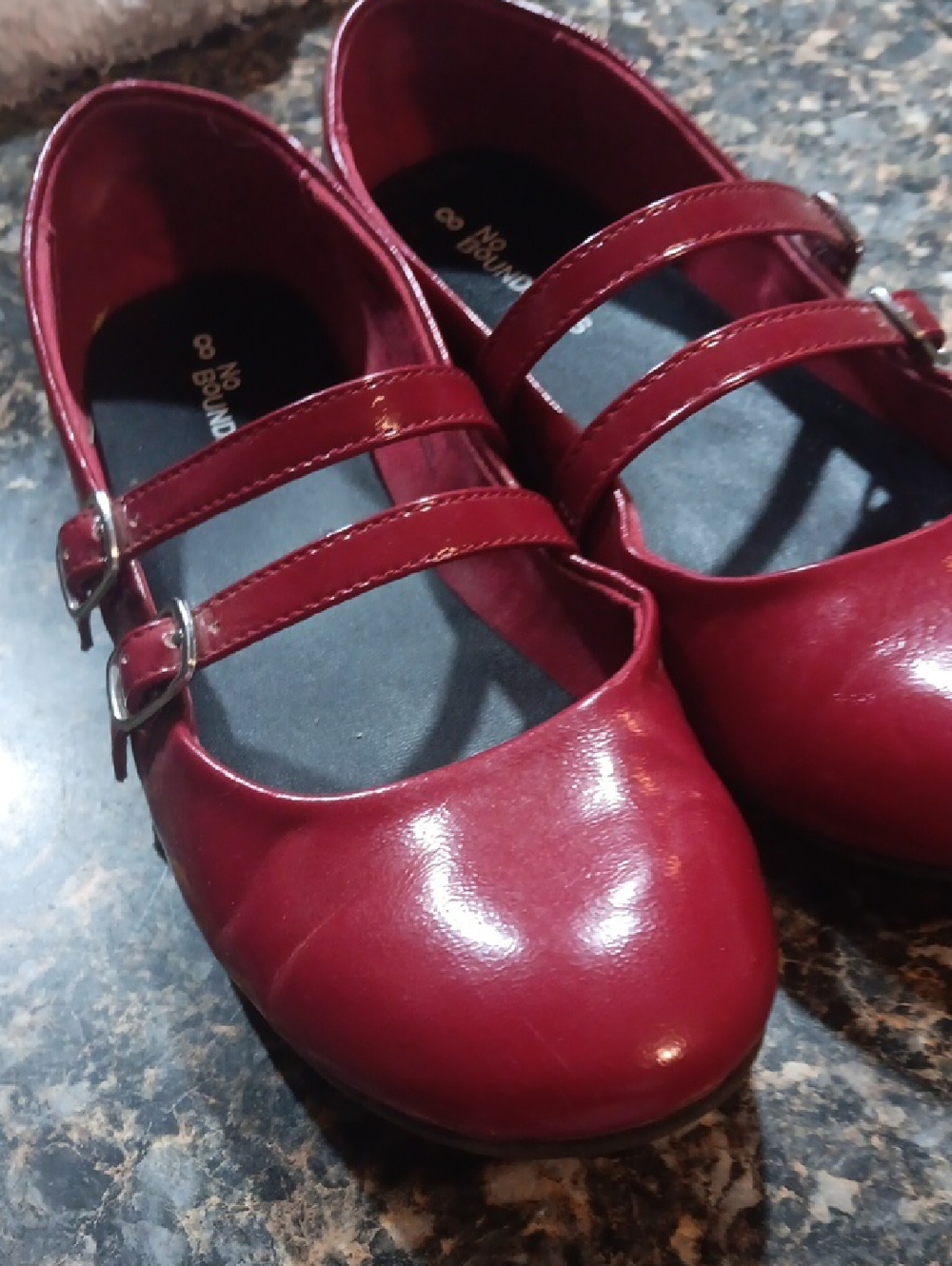 No Boundaries Double-Strap Mary Jane Shoes - Burgundy